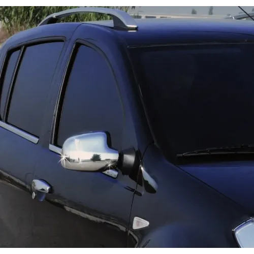 Накладки на дзеркала (2 шт) OmsaLine - італійська нержавійка для Dacia Logan MCV 2004-2014 рр Накладки на дзеркала (2 шт) OmsaLine - італійська нержавійка для Dacia Logan MCV 2004-2014 рр