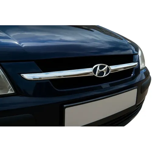 Накладки на решітку радіатора (2 част., Нерж.) для Hyundai Getz 2002- рр Накладки на решітку радіатора (2 част., Нерж.) для Hyundai Getz 2002- рр