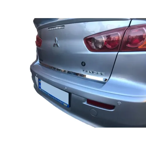 Накладка кромки багажника (нерж) OmsaLine - Італійська нержавійка для Mitsubishi Lancer X 2008- рр