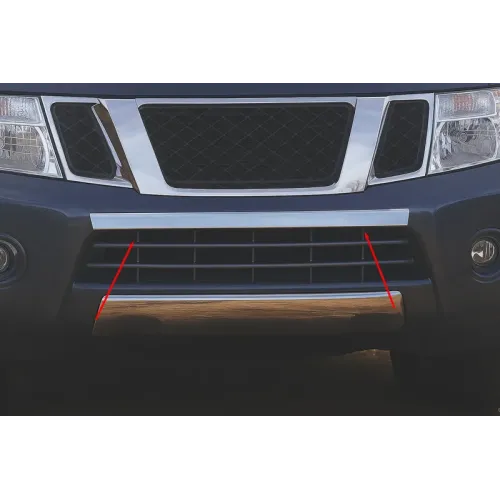 Накладка на передній бампер (нерж.) для Nissan Navara 2006-2015 рр
