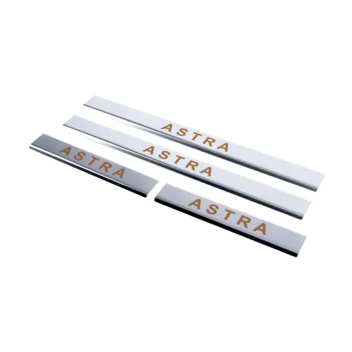 Накладка на пороги Carmos (4 шт, сталь) для Opel Astra G classic 1998-2012 рр Накладка на пороги Carmos (4 шт, сталь) для Opel Astra G classic 1998-2012 рр
