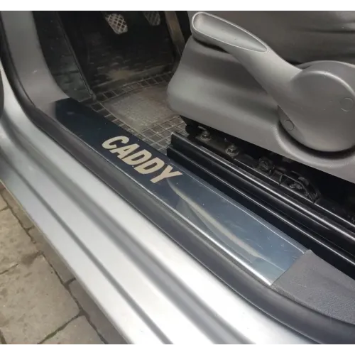 Накладки на внутрішні пороги (Carmos, сталь) 4 штуки для Volkswagen Caddy 2004-2010 рр Накладки на внутрішні пороги (Carmos, сталь) 4 штуки для Volkswagen Caddy 2004-2010 рр