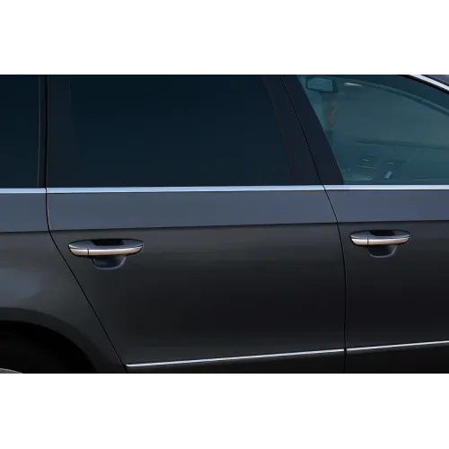 Нижні молдинги стекол (4 шт., нерж.) OmsaLine - Італійська нержавійка для Volkswagen Passat B6 2006-2012 рр
