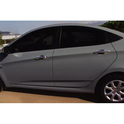 Накладки на ручки (4 шт, нерж) OmsaLine - Італійська нержавійка для Hyundai Accent 2011-2017 рр