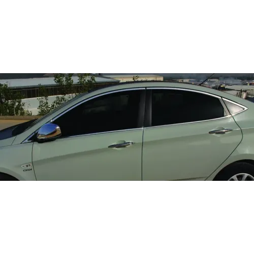 Повний комплект обведення стекол (14 шт., нерж.) для Hyundai Accent 2011-2017 рр Повний комплект обведення стекол (14 шт., нерж.) для Hyundai Accent 2011-2017 рр