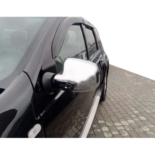 Накладки на дзеркала (2 шт) OmsaLine - Італійська нержавійка для Renault Sandero 2007-2013 рр Накладки на дзеркала (2 шт) OmsaLine - Італійська нержавійка для Renault Sandero 2007-2013 рр
