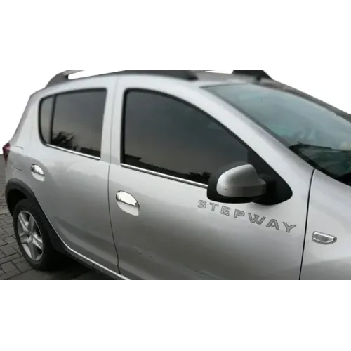 Накладки на ручки (4 шт., нерж.) OmsaLine - Італійська нержавійка для Renault Sandero 2013-2022 рр