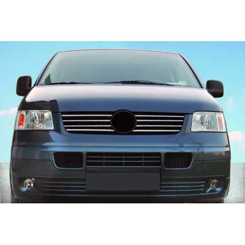 Накладки на кант решітки (8 шт, нерж) для Volkswagen T5 Transporter 2003-2010 рр Накладки на кант решітки (8 шт, нерж) для Volkswagen T5 Transporter 2003-2010 рр