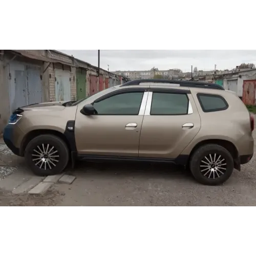 Молдинг дверних стійок (6 шт, нерж.) для Renault Duster 2008-2017 рр Молдинг дверних стійок (6 шт, нерж.) для Renault Duster 2008-2017 рр