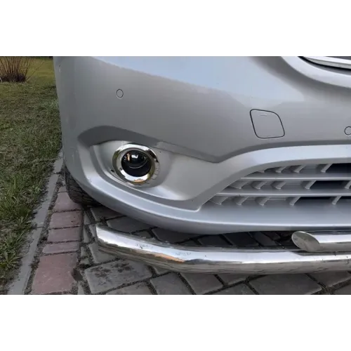 Накладки на противотуманки (2 шт., нерж) для Mercedes Vito/V-class W447 2014- рр Накладки на противотуманки (2 шт., нерж) для Mercedes Vito/V-class W447 2014- рр
