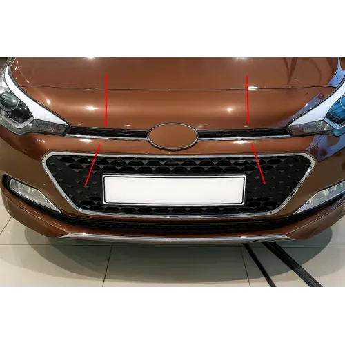 Накладки на решітку 2014-2018 (2 шт, нерж) для Hyundai I-20 рр
