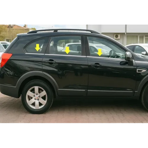 Нижня окантовка вікон (6 шт, нерж) для Chevrolet Captiva 2006-2019 рр Нижня окантовка вікон (6 шт, нерж) для Chevrolet Captiva 2006-2019 рр