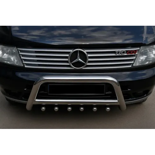Накладки на решітку (10 частин, нерж) OmsaLine - Італійська нержавійка для Mercedes Vito W638 1996-2003 рр Накладки на решітку (10 частин, нерж) OmsaLine - Італійська нержавійка для Mercedes Vito W638 1996-2003 рр