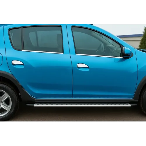 Зовнішня окантовка вікон (4 шт., нерж.) Carmos - Турецька сталь для Renault Sandero 2007-2013 рр