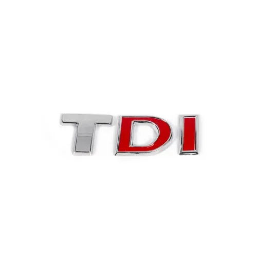 Напис TDI (косою шрифт) T - хром, DI - червона для Volkswagen Golf 6 2008-2014 рр
