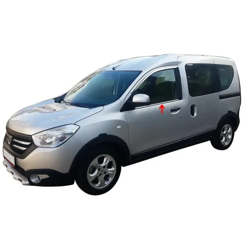 Окантовка вікон (2 шт., нерж.) OmsaLine - Італійська нержавійка для Dacia Dokker 2013-2022 рр