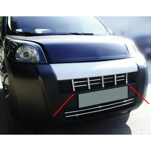 Накладка на решітку (13 част., нерж) для Peugeot Bipper 2008-2017 рр Накладка на решітку (13 част., нерж) для Peugeot Bipper 2008-2017 рр