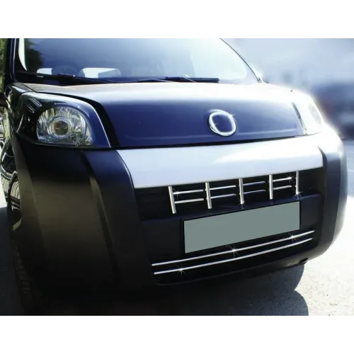 Накладка на решітку (15 част, нерж) OmsaLine - Італійська нержавійка для Peugeot Bipper 2008-2017 рр