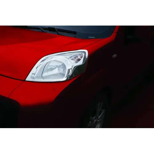 Накладки на фари (2 шт, нерж.) OmsaLine - Італійська нержавійка для Fiat Fiorino/Qubo 2008-2024 рр Накладки на фари (2 шт, нерж.) OmsaLine - Італійська нержавійка для Fiat Fiorino/Qubo 2008-2024 рр