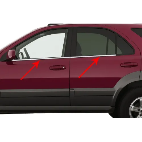 Окантовка вікон (4 шт, нерж) Carmos - Турецька сталь для Kia Sorento I BL 2002-2009 рр