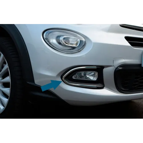 Накладки на ПТФ (нерж) для Fiat 500X 2014-2024 рр