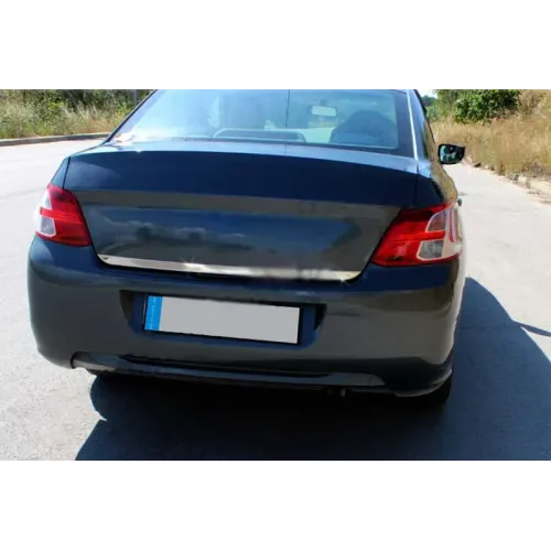 Накладки на кромка багажника (нерж.) Carmos - Турецька сталь для Peugeot 301 2012- рр Накладки на кромка багажника (нерж.) Carmos - Турецька сталь для Peugeot 301 2012- рр