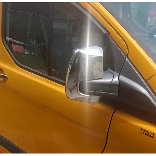 Накладки на дзеркала (2 шт., нерж) для Ford Custom 2013-2022 рр Накладки на дзеркала (2 шт., нерж) для Ford Custom 2013-2022 рр