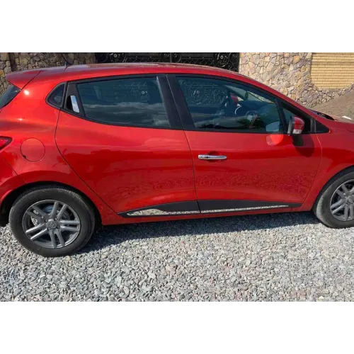 Молдинг дверної прямий (4 шт, нерж) Червоний хром для Renault Clio IV 2012-2019 рр Молдинг дверної прямий (4 шт, нерж) Червоний хром для Renault Clio IV 2012-2019 рр