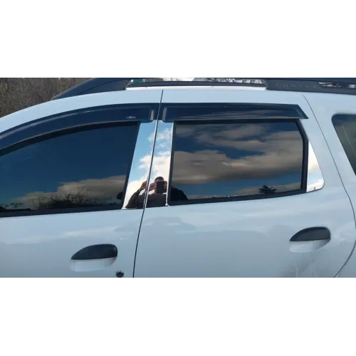 Молдинг дверних стійок (нерж.) для Renault Duster 2018-2024 рр Молдинг дверних стійок (нерж.) для Renault Duster 2018-2024 рр