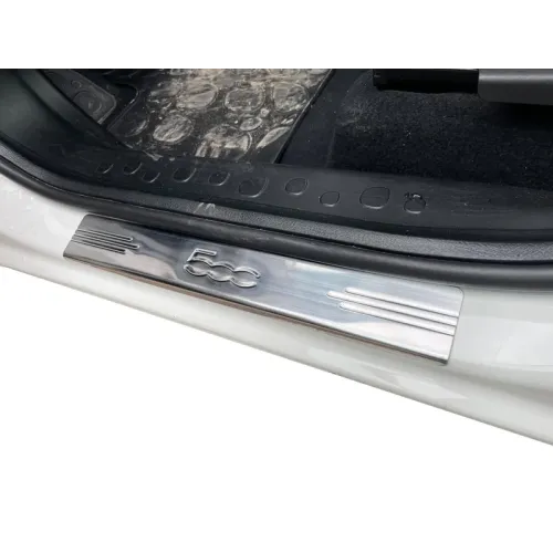 Накладки на пороги 500L (Carmos, 4 шт, нерж) для Fiat 500/500L 2013-2022 рр Накладки на пороги 500L (Carmos, 4 шт, нерж) для Fiat 500/500L 2013-2022 рр