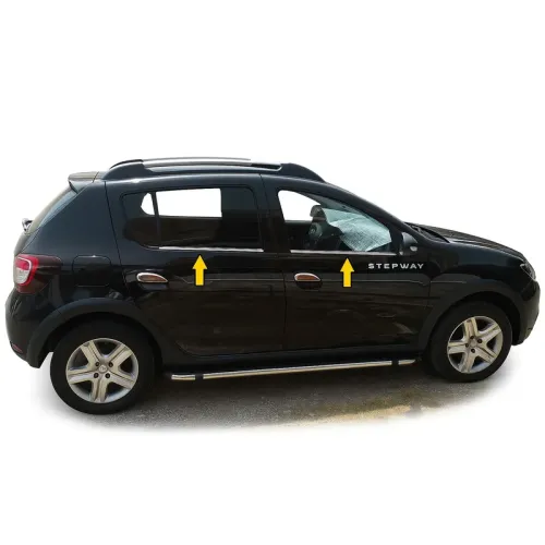 Окантовка вікон (нерж.) Carmos - Турецька сталь для Dacia Sandero 2013-2020 рр