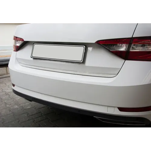 Кромка багажника (SD, нерж) Carmos - Турецька сталь для Skoda Superb 2015-2024 рр Кромка багажника (SD, нерж) Carmos - Турецька сталь для Skoda Superb 2015-2024 рр