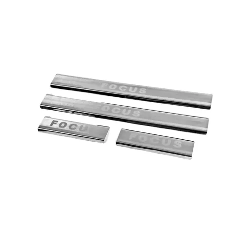 Накладки на пороги Carmos V2 (4 шт, нерж.) для Ford Focus I 1998-2005 рр Накладки на пороги Carmos V2 (4 шт, нерж.) для Ford Focus I 1998-2005 рр