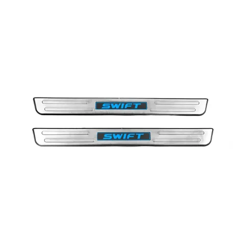 Накладки на пороги Libao LED (2 шт, нерж) для Suzuki Swift 2010-2017 рр