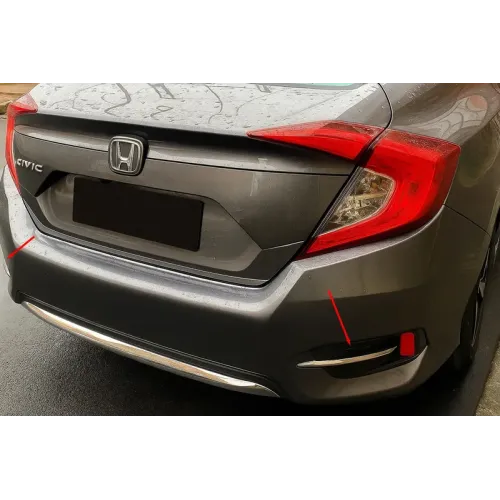 Накладки на задні противотуманки (2 шт., нерж) для Honda Civic Sedan X 2016-2021 рр