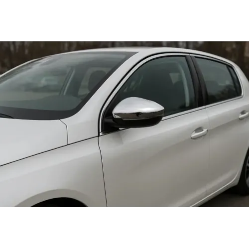 Накладки на дзеркала (2 шт, нерж) Carmos - Турецька сталь для Peugeot 308 2014-2021 рр