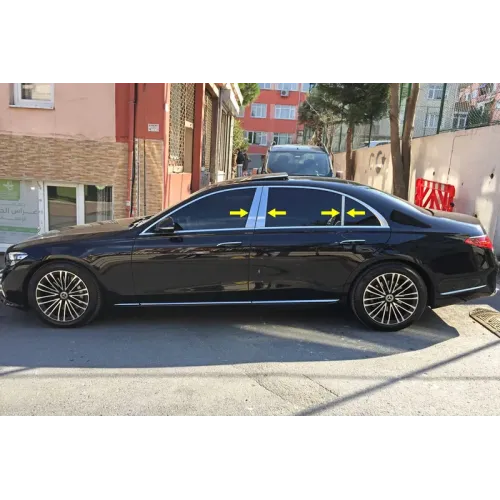 Накладки на стійки (нерж) для Mercedes S-class W223 2020- рр Накладки на стійки (нерж) для Mercedes S-class W223 2020- рр