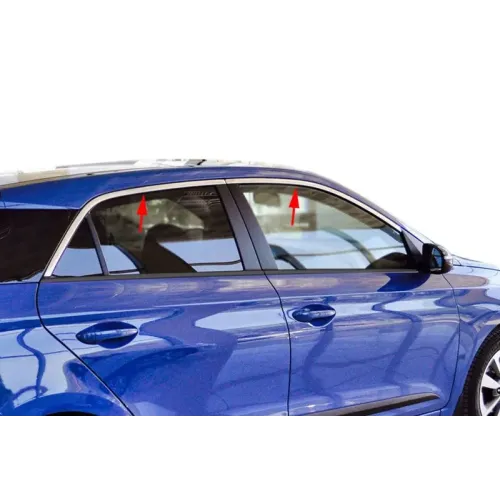 Верхні молдинги стекол (4 шт., Нерж) для Hyundai I-20 2014-2020 рр Верхні молдинги стекол (4 шт., Нерж) для Hyundai I-20 2014-2020 рр