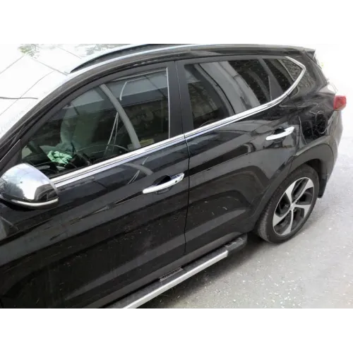 Нижня окантовка вікон (6 шт, нерж) OmsaLine - Італійська нержавійка для Hyundai Tucson TL 2016-2021 рр Нижня окантовка вікон (6 шт, нерж) OmsaLine - Італійська нержавійка для Hyundai Tucson TL 2016-2021 рр