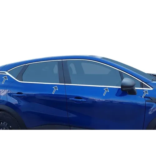 Окантовка вікон (8 шт, нерж.) для Renault Captur 2019- рр Окантовка вікон (8 шт, нерж.) для Renault Captur 2019- рр