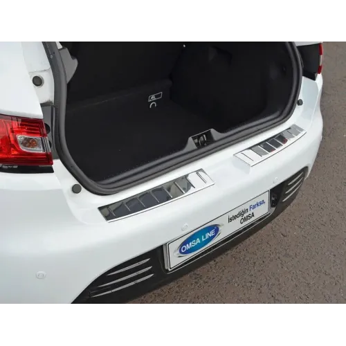 Накладка на задній бампер HB (2 шт, нерж) для Renault Clio IV 2012-2019 рр Накладка на задній бампер HB (2 шт, нерж) для Renault Clio IV 2012-2019 рр