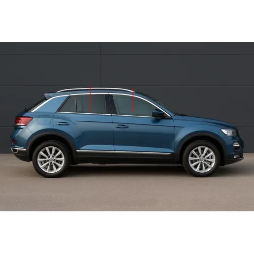 Окантовка вікон (4 шт, нерж) для Volkswagen T-Roc 2017-2025 рр Окантовка вікон (4 шт, нерж) для Volkswagen T-Roc 2017-2025 рр