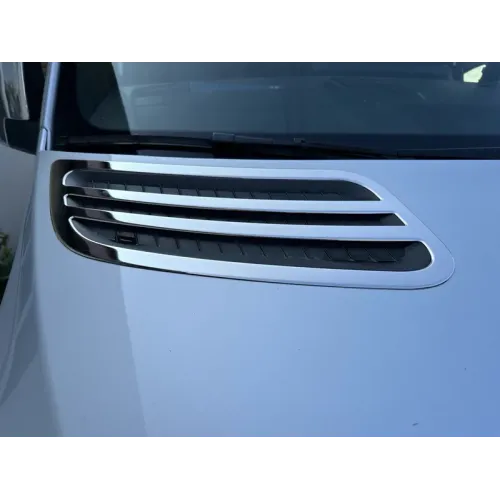 Накладки на повітрозабірник OmsaLine (2 шт., нерж) для Mercedes Sprinter W907/W910 2018- рр Накладки на повітрозабірник OmsaLine (2 шт., нерж) для Mercedes Sprinter W907/W910 2018- рр