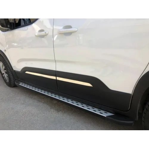 Накладки на молдинг дверей (нерж.) OmsaLine - Італійська нержавійка для Peugeot Partner/Rifter 2019- рр Накладки на молдинг дверей (нерж.) OmsaLine - Італійська нержавійка для Peugeot Partner/Rifter 2019- рр