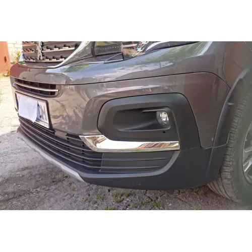 Накладки на протитуманки (2 шт., нерж) для Peugeot Partner/Rifter 2019- рр Накладки на протитуманки (2 шт., нерж) для Peugeot Partner/Rifter 2019- рр