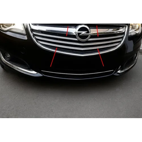 Накладки на решітку (2014-2017, нерж) для Opel Insignia рр Накладки на решітку (2014-2017, нерж) для Opel Insignia рр