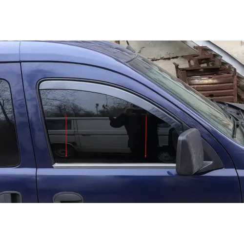 Молдинг скла (2 шт., нерж.) для Opel Combo 2002-2012 рр