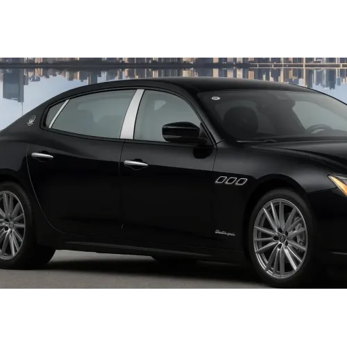 Накладки на дверні стійки (4 шт, нерж) для Maserati Quattroporte 2013-2023 рр
