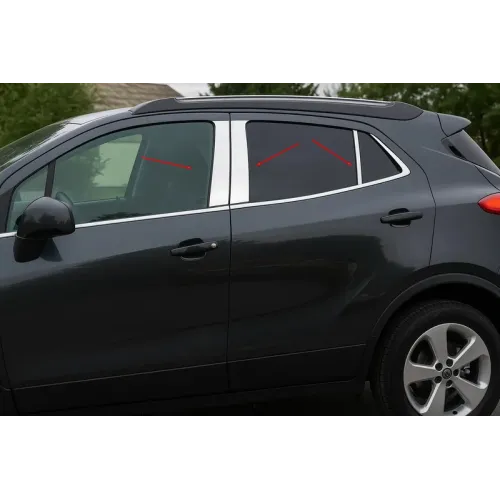Молдинги дверних стійок (6 шт, нерж.) для Opel Mokka 2012-2021 рр Молдинги дверних стійок (6 шт, нерж.) для Opel Mokka 2012-2021 рр