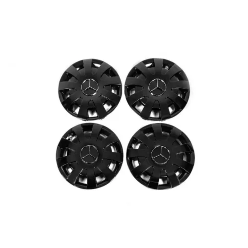 Ковпаки чорні ABS (1-катковий, 4 шт) для Mercedes Sprinter W907/W910 2018- рр Ковпаки чорні ABS (1-катковий, 4 шт) для Mercedes Sprinter W907/W910 2018- рр